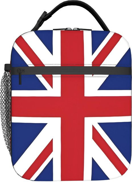 Fancy Style Studio Lunchtasche mit UK Flagge London Grafikdesign, Mehrfarbig, Tragbare Kühltasche aus Oxford-Material für Freizeit, Büro und Schule - Bild 1