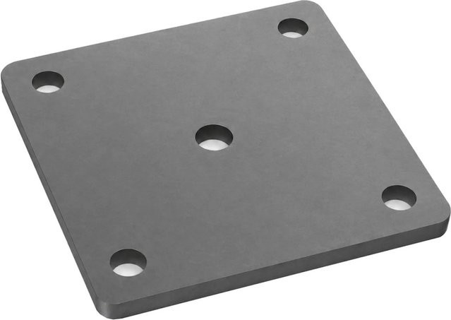 SO-TECH Anschweißplatte aus Stahl Q235 in Schwarz, B/T/H: 150 x 150 x 8 mm, mit 5 Befestigungslöchern Ø14 mm und abgerundeten Ecken - Bild 1