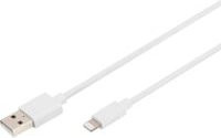 Digitus USB-A auf Lightning Ladekabel und Datenkabel, MFi zertifiziert, Weiß, 2m - Bild 1