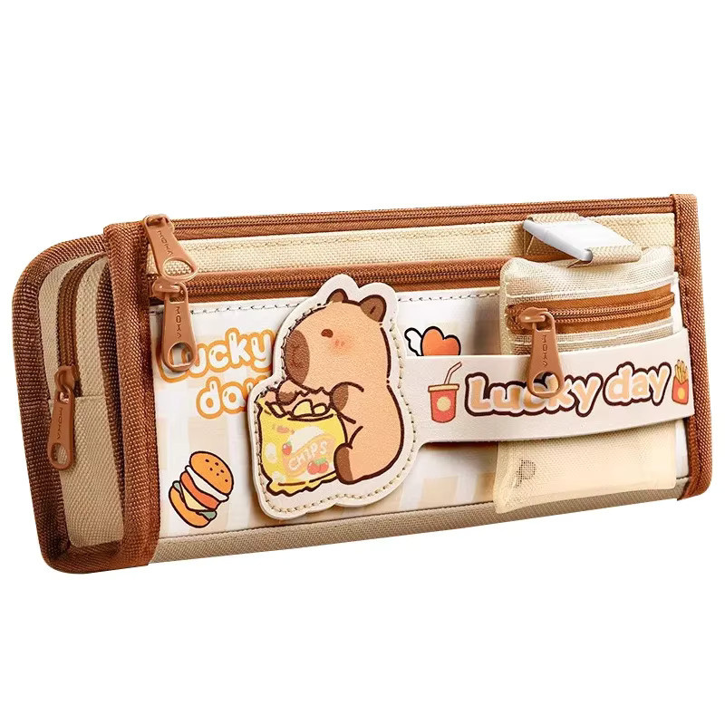 Niedliche Capybara Plüsch-Federtasche in Braun mit großem Fassungsvermögen für Kinder - Bild 6