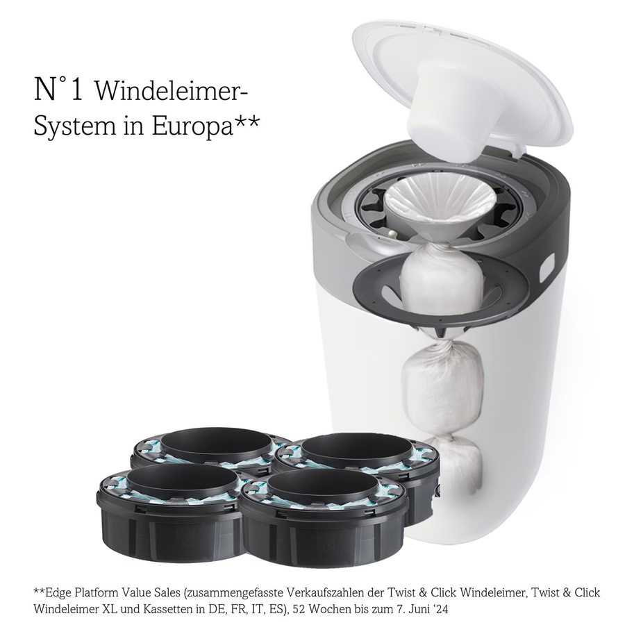 Tommee Tippee Twist & Click Windeleimer in Weiß inklusive 4 Nachfüllkassetten - Bild 2