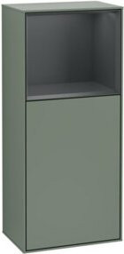 V&B Finion Seitenschrank für das Badezimmer mit LED-Beleuchtung, Tür und Glasfachboden, geölt und lackiert, B: 41,8 cm, H: 93,6 cm - Bild 1