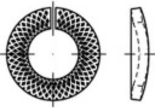 TOOLCRAFT Sperrkantringe aus verzinktem Federstahl in Silber, 6 mm und 9,9 mm, 2000 Stück - Bild 1
