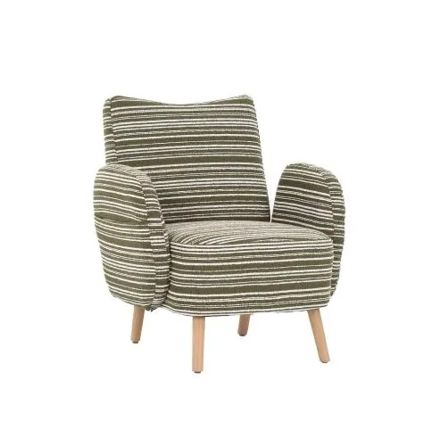 PXloue Stoff Sessel mit Kreismuster und Holzbeinen B/T/H: 77 x 81 x 87 cm - Bild 2