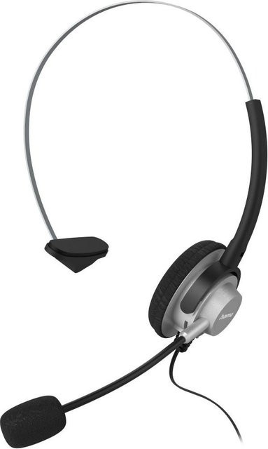 Hama On-Ear Headset kabelgebunden mit 3,5 mm Klinkenstecker in Schwarz und Silber - Bild 1