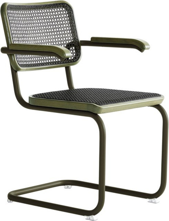 Thonet S 64 V Freischwinger mit Eichengestell in Dark Melange
