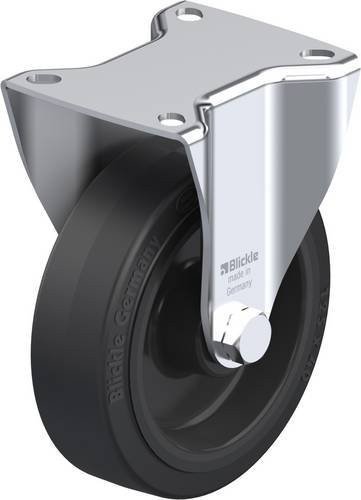Blickle Bockrolle 851402 BK-POEV 125XR-1 in Schwarz mit Stahlgehäuse, Rad-Durchmesser: 125 mm, Tragfähigkeit: 250 kg - Bild 1