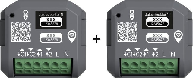 Busch-Jaeger Jalousieaktor free@home wireless 2er-Set, 1-Kanal Unterputz-Jalousiesteuerung, Grau - Bild 1