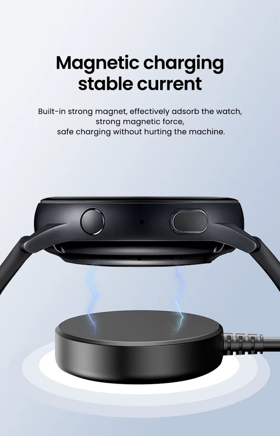 Uhrenladegerät für Samsung Galaxy Watch 5 Pro, 4, 3 Active, 2, 1 und Gear Sport/S3, tragbare Ladestation mit USB-C, Schwarz - Bild 3