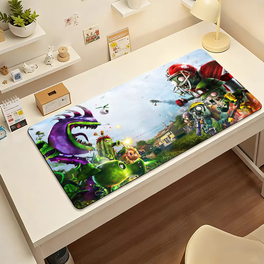 Cartoon Plants vs Zombies Mauspad in Multicolour, rutschfeste Schreibtischunterlage aus Gummi für Gamer und Büro - Bild 6