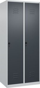 C+P Spind Classic PLUS Garderobenschrank mit 2 Abteilen, Grau, H x B x T: 185 x 80 x 50 cm - Bild 1