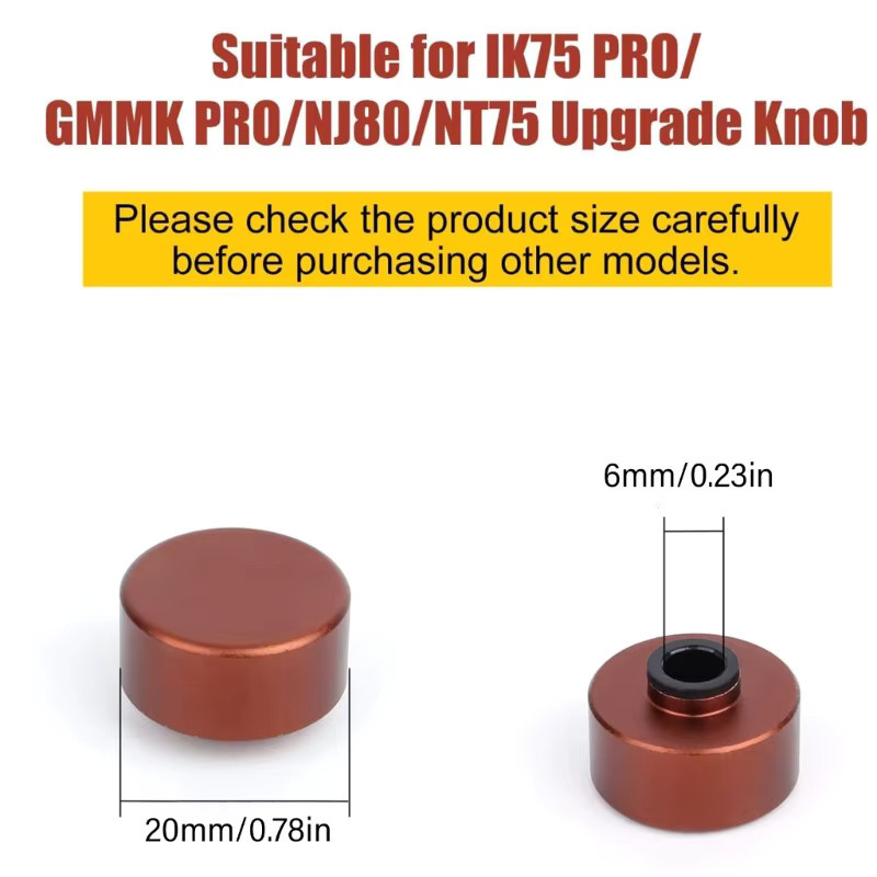 Yesido Metallknopf in 7 Farben für mechanische Tastaturen zur Lautstärke- und Helligkeitseinstellung, Tastenkappe für F75 und IK75 Gaming-Tastaturen, Schwarz und Multicolour - Bild 2