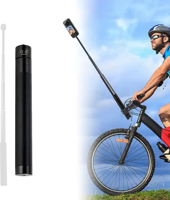 FANGTUOSI Kohlefaser-Selfie-Stick aus Aluminiumlegierung in Schwarz für Insta360 X3, ONE X2, RS, GoPro Hero 11, 10, 9, 8 und DJI OSMO Action - Bild 1