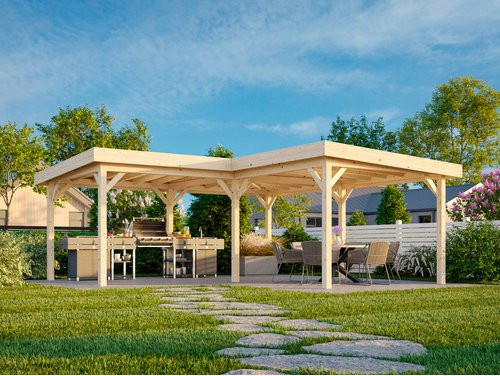 PALMAKO Pavillon Lenna in Braun, B/H/T: 588 x 245 x 588 cm - Bild 1