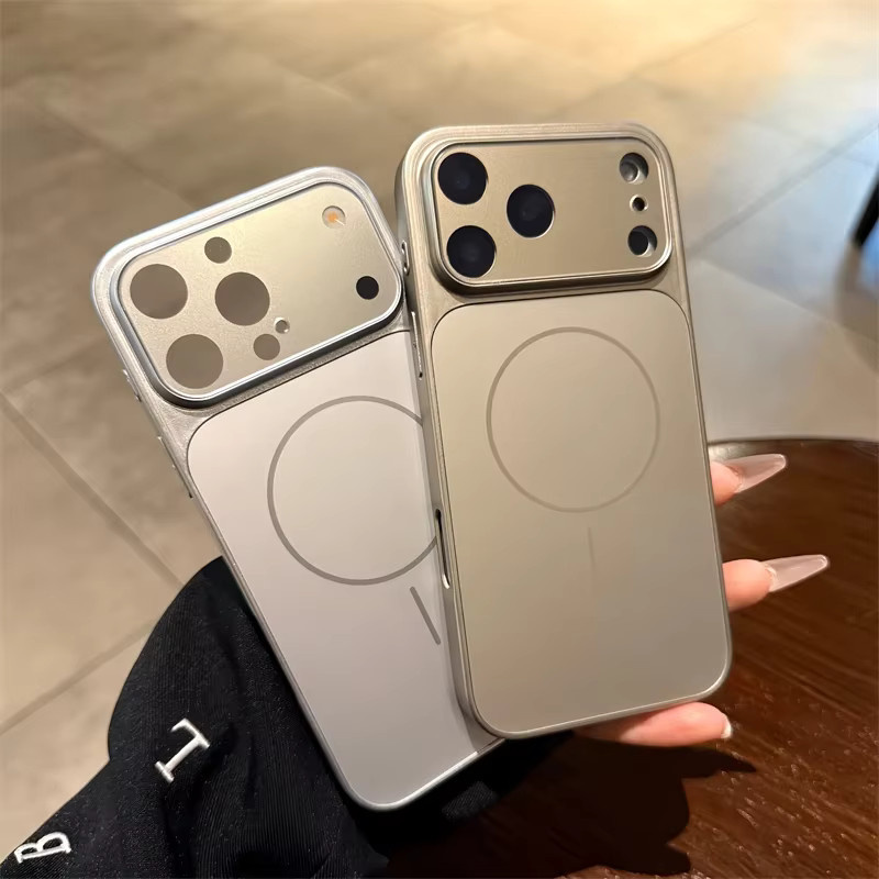 NMEGOU MagSafe Schutzhülle für iPhone 17 Air in Gold mit mattem PC-Hartmagnet und Linsenschutz - Bild 1