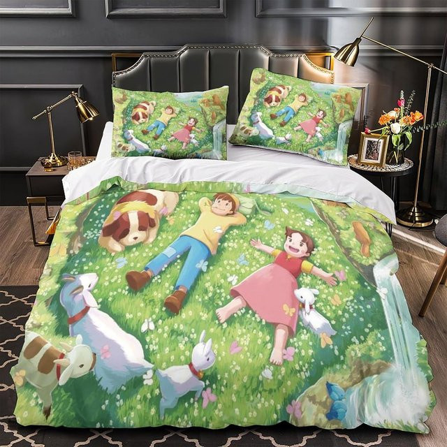 Bettwäscheset Alpen Heidi mit Bettbezug und Kissenbezug, Microfaser, Mehrfarbig, B/H: 135 x 200 cm - Bild 1