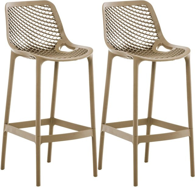 CLP Barhocker 2er Set Air aus Polypropylen, wetterfeste Gartenstühle mit Lehne, UV-beständig - Bild 1