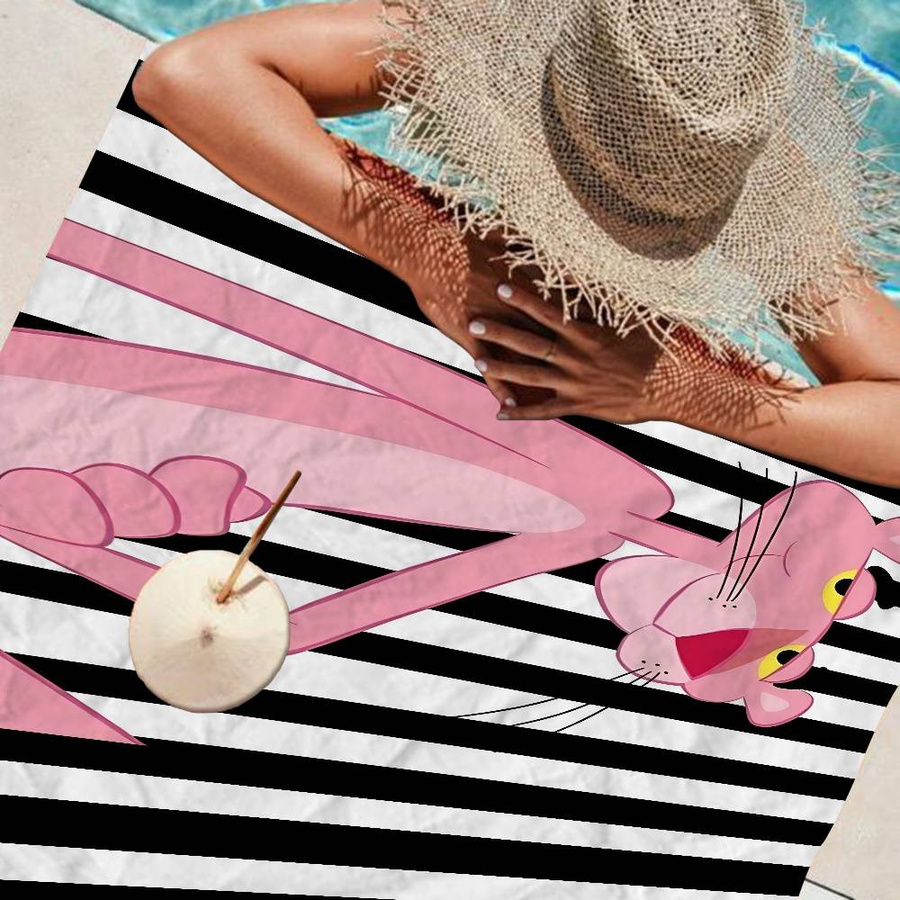 P-Pink P-Panther Mikrofaser Strandtuch, schnelltrocknendes Handtuch für Strand, Pool und Reisen, B: 30 cm, H: 60 cm - Bild 3