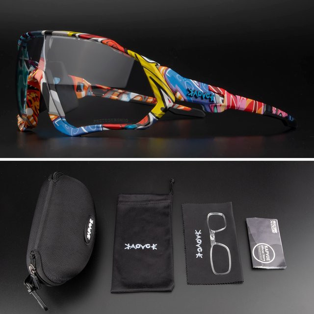 Kapvoe Sportsonnenbrille, Photochrome, Multicolor, Unisex, Kunststoff - Bild 1