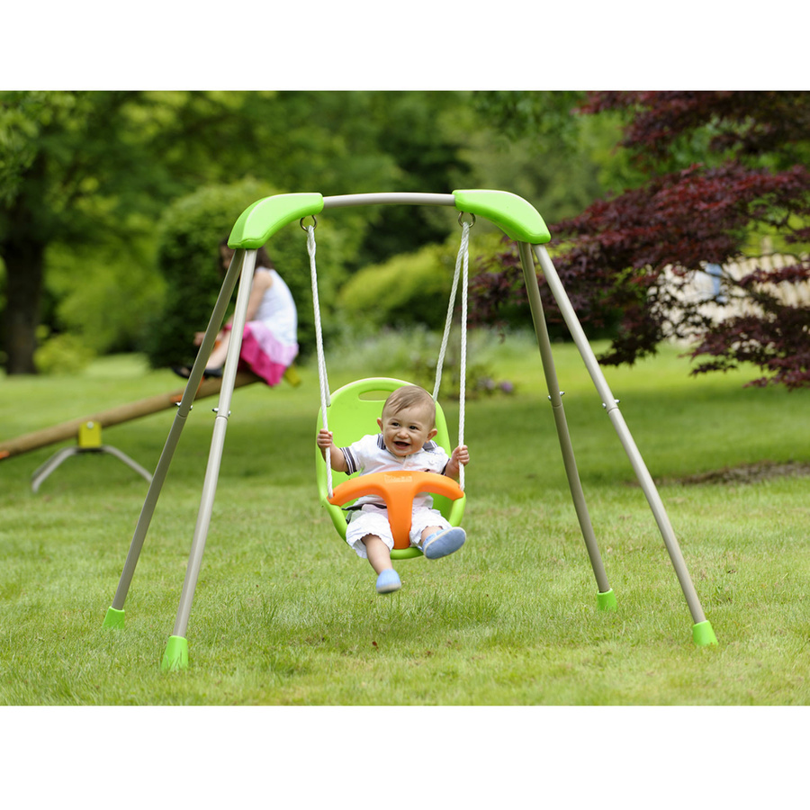Trigano Babyschaukel klappbar aus Metall und Kunststoff, grau-grün, Höhe: 120 cm - Bild 2