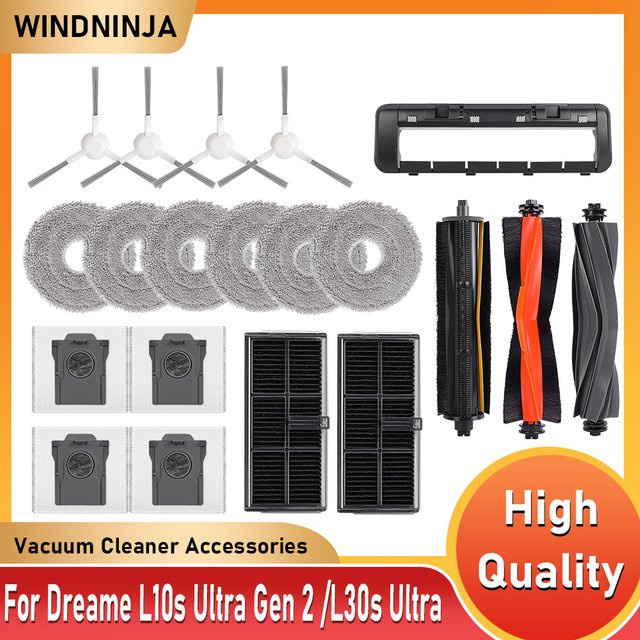 Dreame Zubehör-Set für L10s Ultra Gen 2 L30s Ultra L10s Pro Ultra mit Hauptbürste, Mopp Pads, Staubbeuteln und HEPA-Filtern - Bild 1