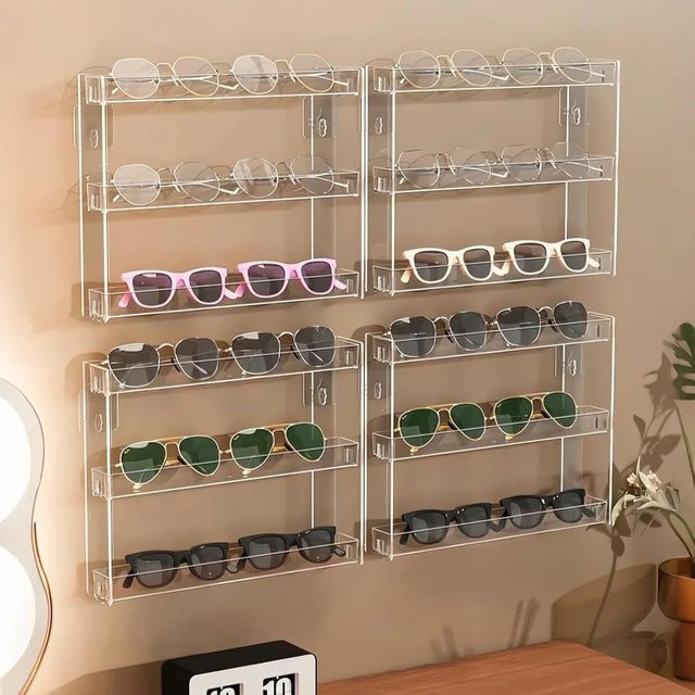 Transparentes 3-stöckiges Acryl-Präsentationsregal zur Wandmontage als Mehrzweck-Organizer für Nagellack, Gläser oder Gewürze - Bild 1