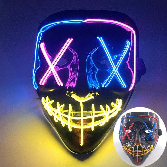 Kabellose Neon Leuchtende Purge Masken, Verkleidungsmasken, Zubehör - Bild 1