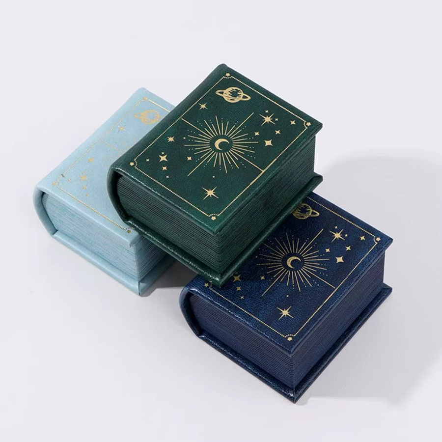 Lederschachtel für Schmuck, buchförmige Ringbox, Unisex - Bild 5