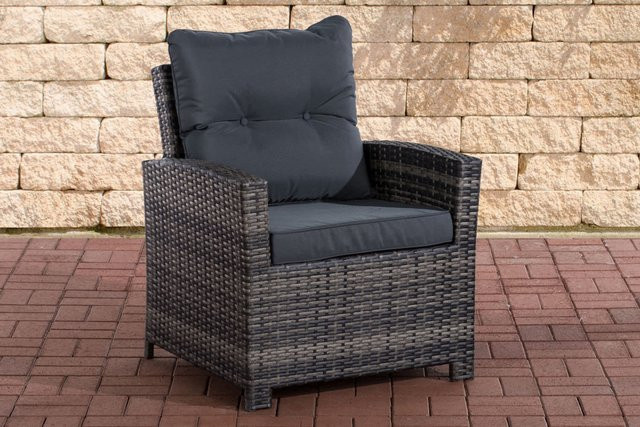 TPFGarden Sessel Fino in Eisengrau mit Rattan-Optik und Metallgestell - Bild 1