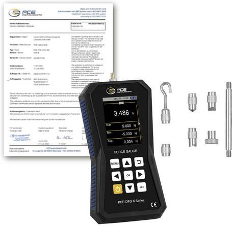 PCE Instruments Kraftmessgerät PCE-DFG 5 X-ICA in Schwarz mit 5 N Messbereich und ISO-Zertifikat - Bild 1