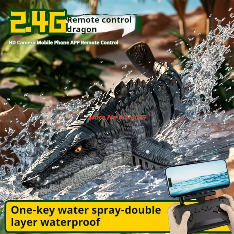 Tccicadas Dinosaurier, Ferngesteuertes Boot, mit Spray Wasser - Bild 4