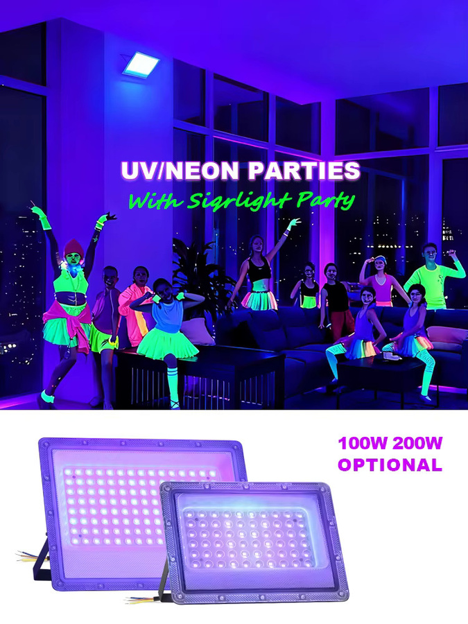 YNL LED UV Flutlicht Wasserdicht Schwarzlicht für Party und Bühne 220V - Bild 7