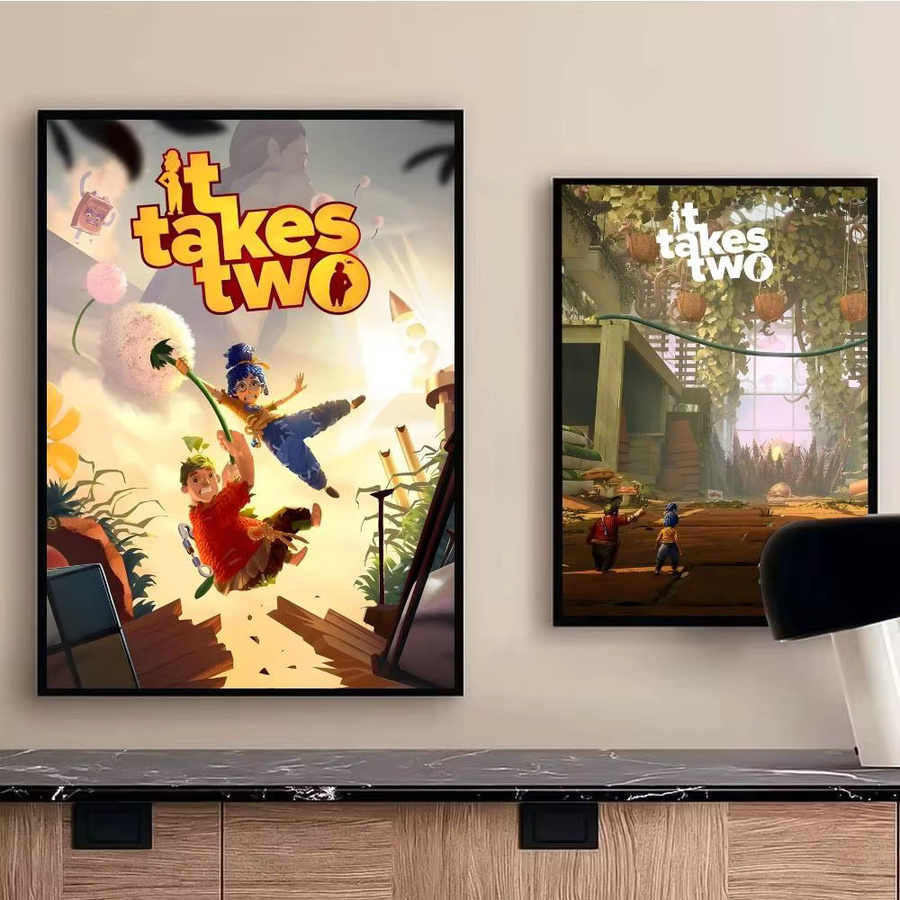 Bilibili It Takes Two Poster-Aufkleber, wasserfester Wandkunst-Aufkleber in Mehrfarben für Wohnzimmer und Schlafzimmer - Bild 4