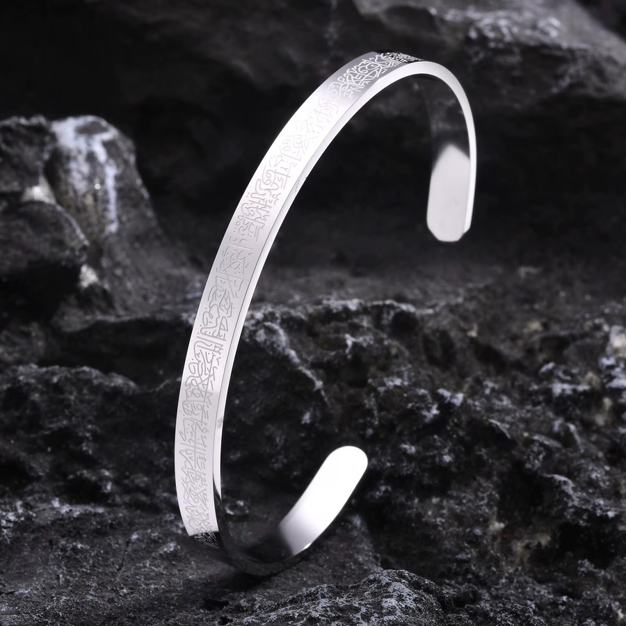 Vnox Manschette Armband, Edelstahl, Silber, Herren - Bild 3