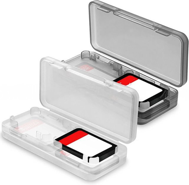 OULLX Aufbewahrungsbox für Nintendo Switch und Nintendo Switch Lite Spielkarten, transparente Schutzhülle für 4 Karten, Weiß - Bild 1