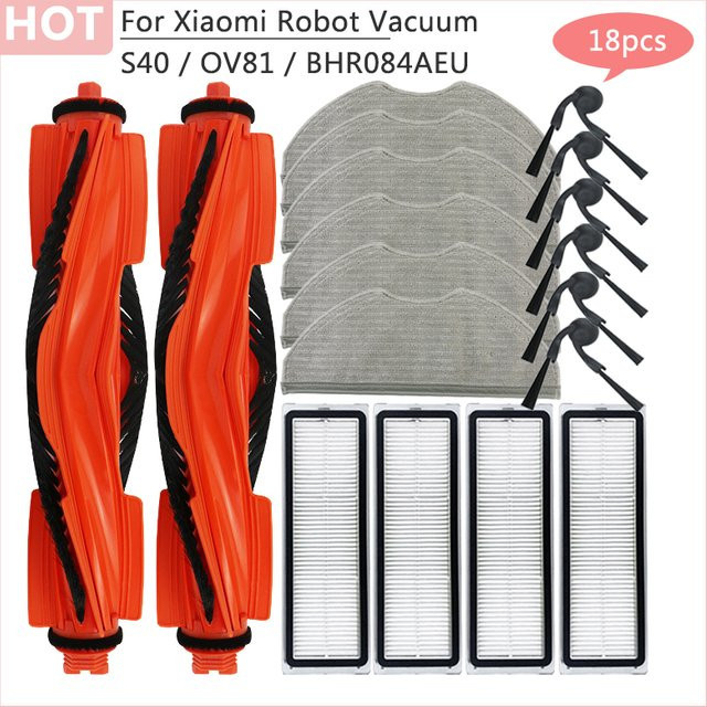 Ersatzteil-Set für Xiaomi Mijia Roboterstaubsauger S40 / OV81 / BHR084AEU mit Hauptbürste, Seitenbürste, HEPA-Filter und Wischtuch - Bild 1
