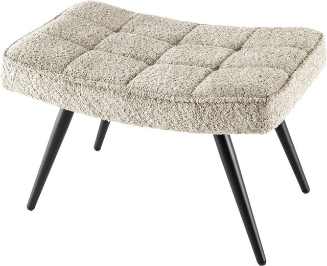 riess-ambiente Hocker SCANDINAVIA im Scandinavian Design aus Bouclé in Beige mit schwarzen Metallbeinen - Bild 1