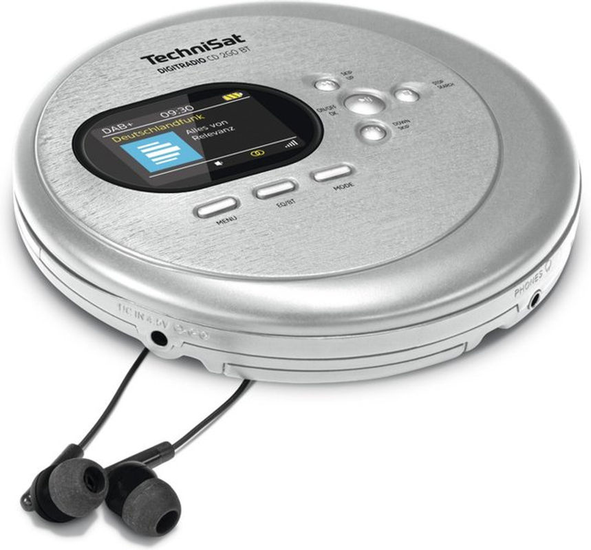 Technisat DigitRadio CD 2GO BT tragbarer MP3 CD-Player mit Bluetooth, DAB+ und FM in Silber - Bild 2
