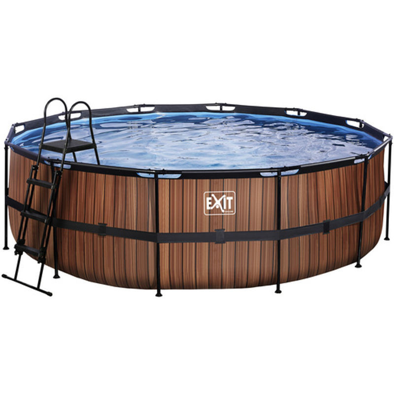 EXIT Toys Pool in Braun und Blau aus Kunststoff und Stahl, Durchmesser: 450 cm, Höhe: 122 cm - Bild 1