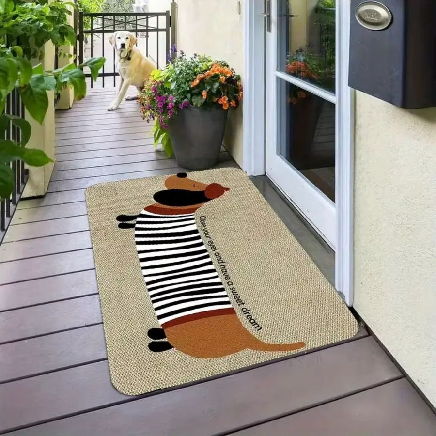 VIKAMA Cartoon-Dackel Fußmatte, schmutzabweisend und rutschfest für Eingangsbereich, Flur, Badezimmer und Toilette - Bild 4