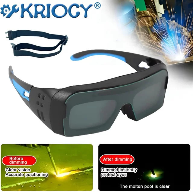 Schweißbrille mit automatischer Verdunkelung und Solarenergie in Schwarz für Argon-Lichtbogenschweißgeräte - Bild 1