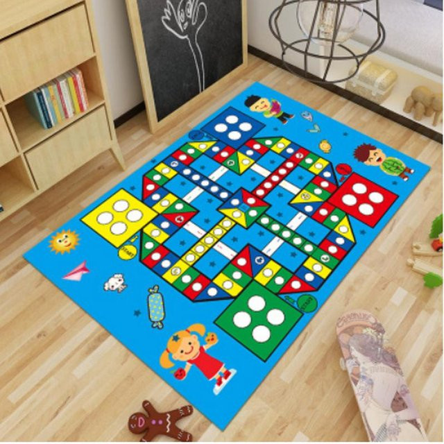 Cartoon Kinderteppich mit Kinder-Motiv für Kinderzimmer und Kindergarten, Mehrfarbig, B/T: 200 x 350 cm - Bild 1