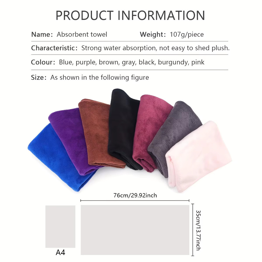 Mehrfarbiges Friseur-Handtuch, superabsorbierend, 76*35 cm - Bild 5