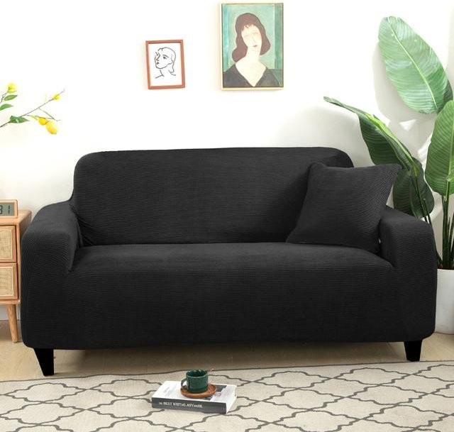 YZFZP Jacquard Sofabezug für 1-4 Sitzer, rutschfest, Schwarz - Bild 1