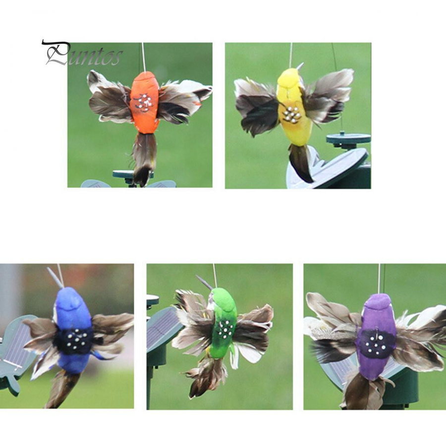 Solarbetriebener fliegender Kolibri als Gartenornament für Hof und Garten, mehrfarbig - Bild 4