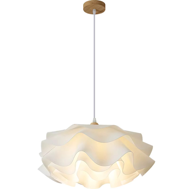 ONEBEI Moderner Nordic LED Kronleuchter in Weiß mit Acryl-Blumen-Design für Wohnzimmer, Schlafzimmer und Esszimmer, Warmweiß - Bild 2