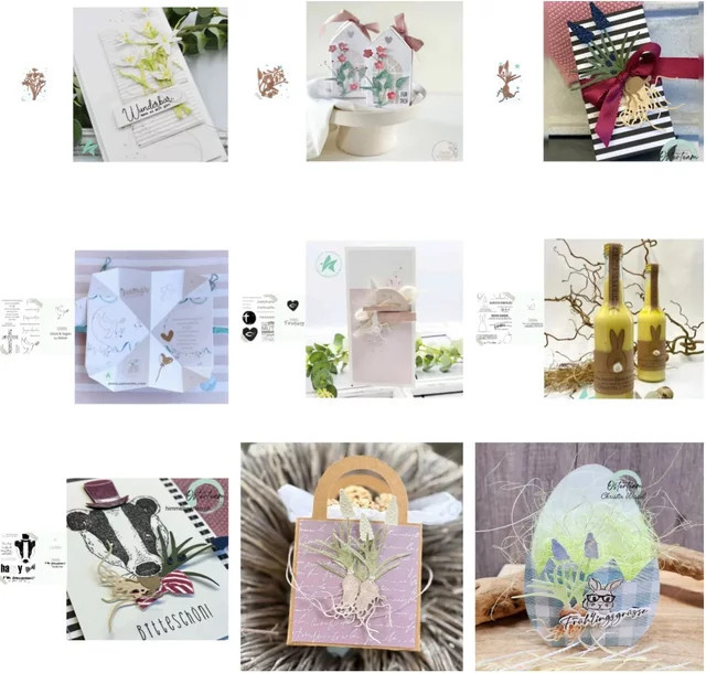 Ziyu Blumen Stanzformen und Stempel Set für DIY Scrapbooking und Fotoalben in Multicolour - Bild 1