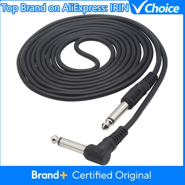 IRIN 3M Gitarrenkabel in Schwarz mit 6,35 mm Stecker für E-Gitarre, Bass und Keyboard als geräuschreduzierendes Audiokabel - Bild 1