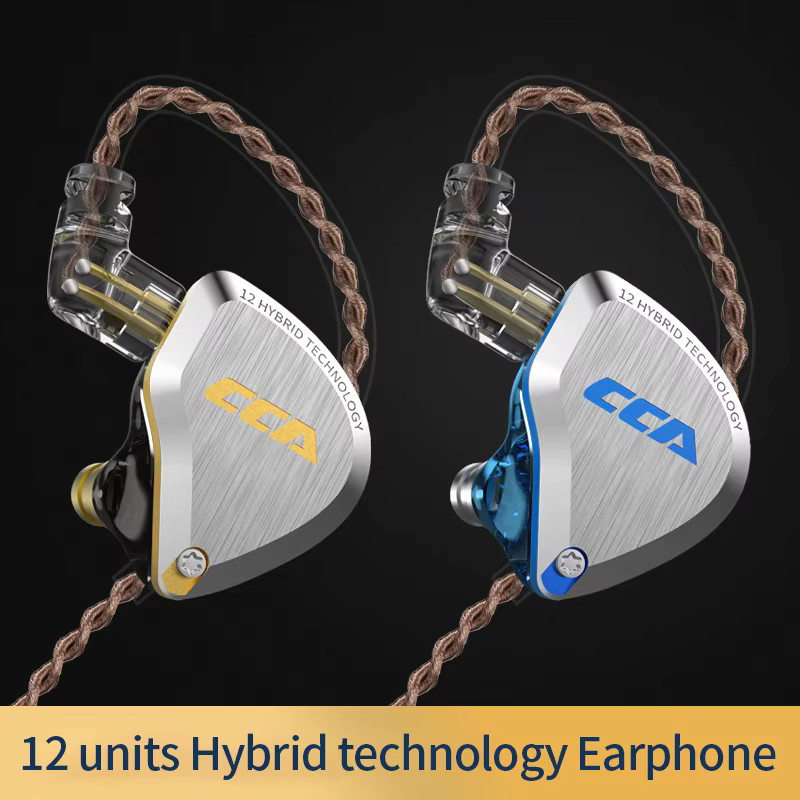 CCA C12 Hybrid-In-Ear-Kopfhörer mit 5BA und 1DD Treibern in Blau und Silber - Bild 3