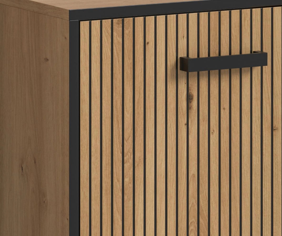 Waschbeckenunterschrank Scana in Eiche, modern und matt, B/T/H: 80 x 36 x 63 cm - Bild 2